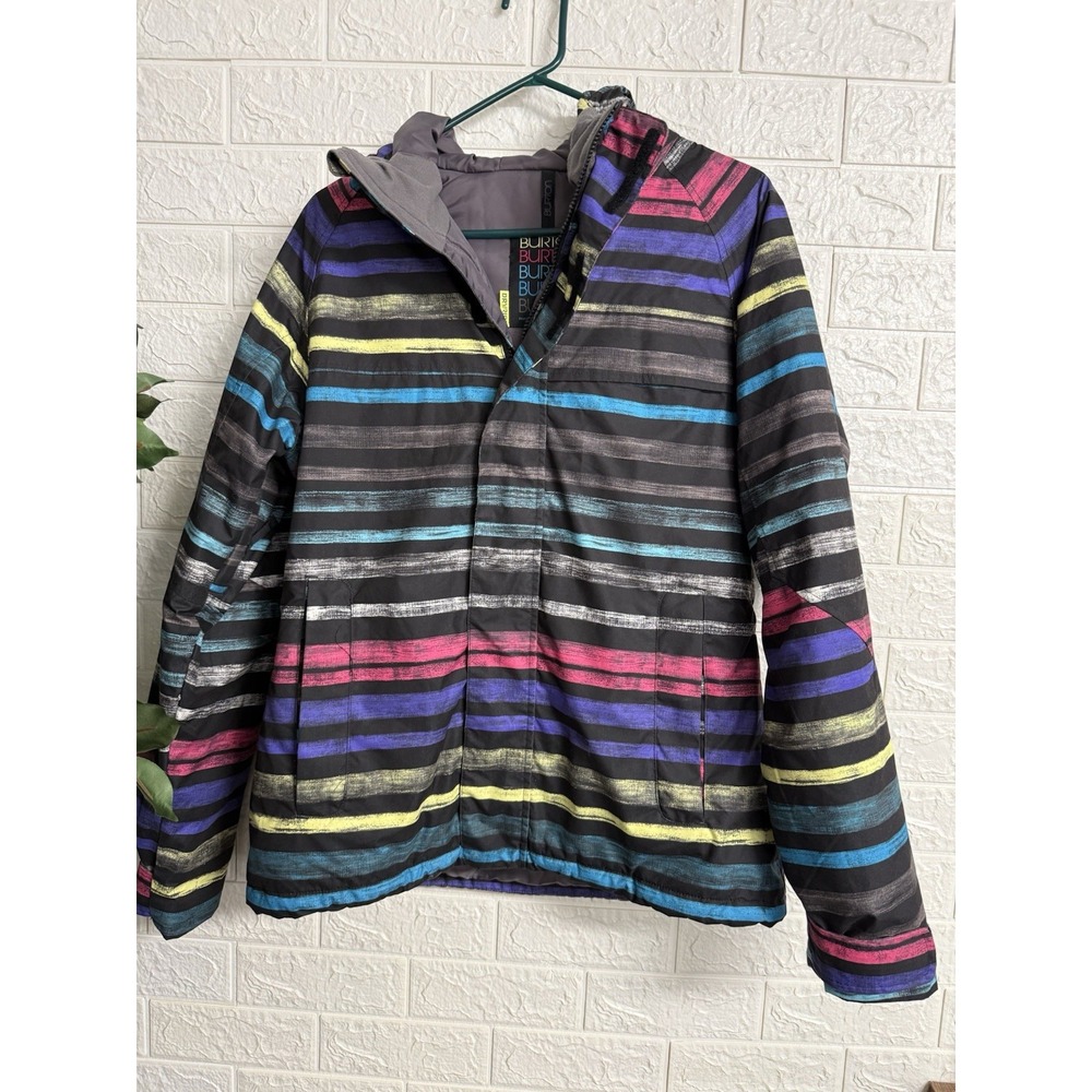 Burton Women’s Dry Ride Full Zip Hooded Jacket SZ L Snow Waterproof Multicolor